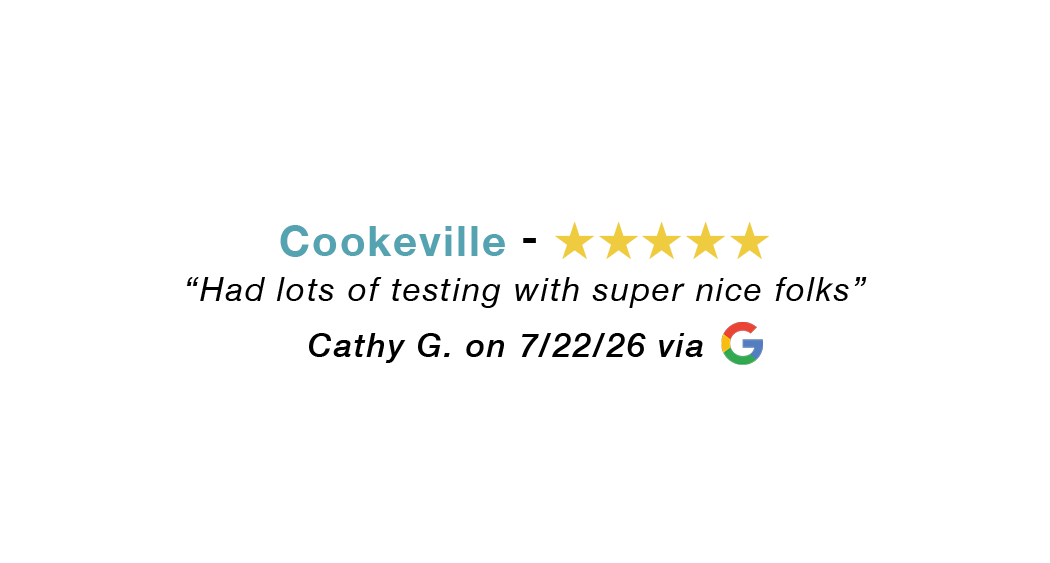 Cookeville 5-star review: Super nice folks!