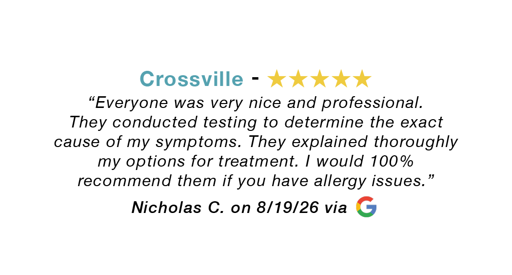 Crossville 5 star google review: Everyone was very nice and professional. Explained thoroughly my options of treatment. 100% recommend them.