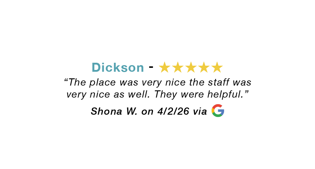 5-star Google review for our Dickson allergy clinic: the place was very nice and the staff was very nice as well. They were helpful.