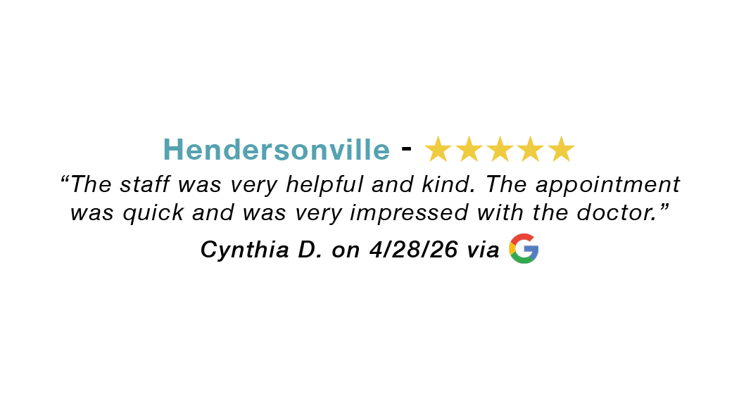5-star Google review for our Hendersonville allergy clinic: The staff was very helpful and kind. The appointment was quick and was very impressed with the doctor.