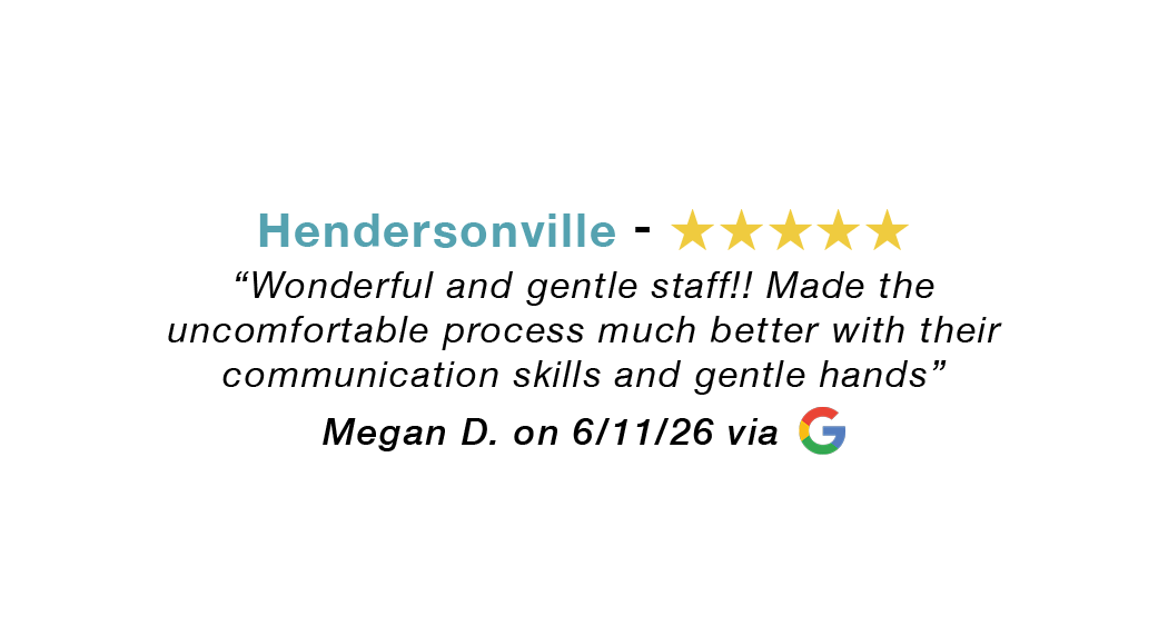 Hendersonville 5-star review praising communication skills and gentile touch.