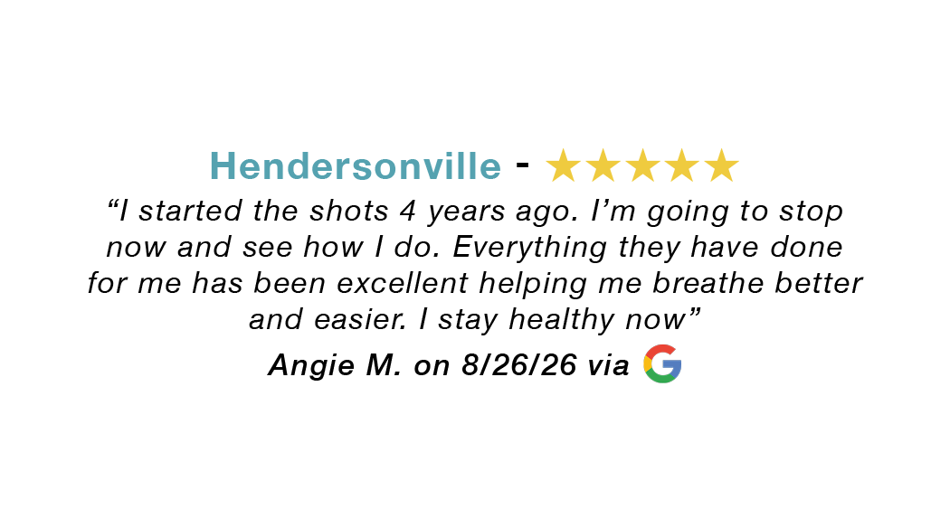 Hendersonville 5-star review: Started 4 years ago! Everything they have done for me has been excellent. Helping me breathe better and easier.