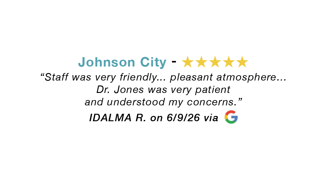 Johnson City Tennessee five-star review: Staff very friendly. Pleasant atmosphere.