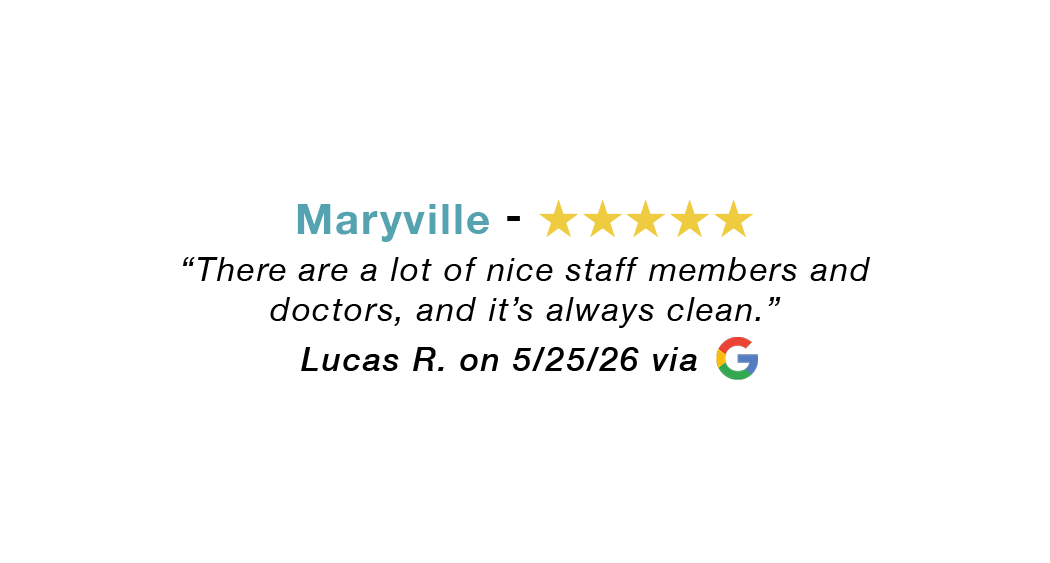 Maryville Tennessee five-star google review: Nice staff members and doctors.