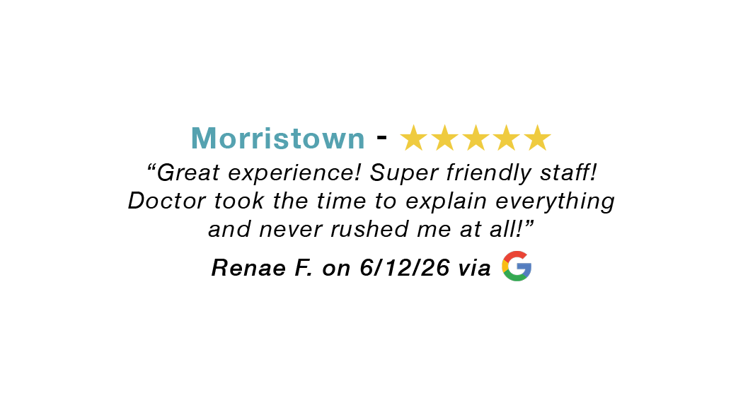 Morristown Tennessee five-star review: Great experience. Super friendly staff. Doctor took time to explain everything.