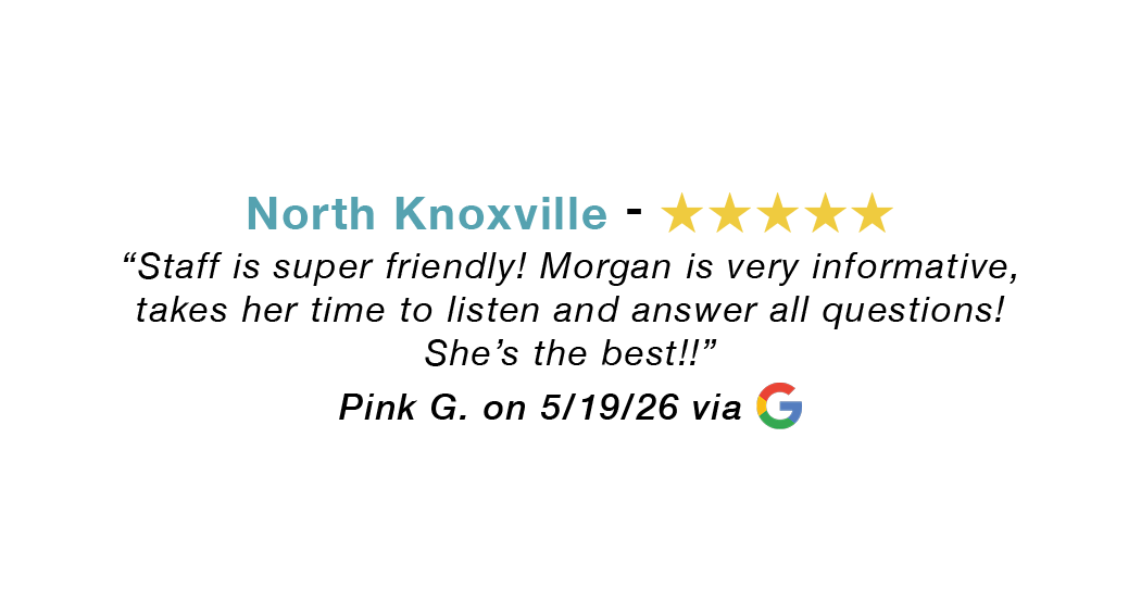 5-star Google review for our North Knoxville allergy clinic: Staff is super friendly. Morgan is very informative.