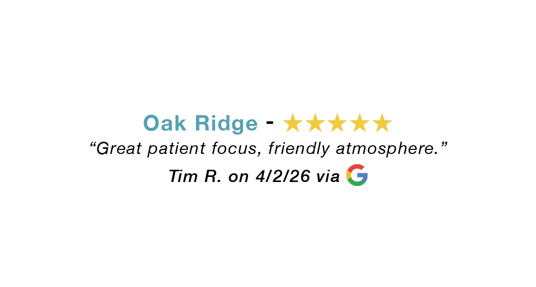 5-star Google review for our Oak Ridge allergy clinic: Great patient focus, friendly atmosphere.