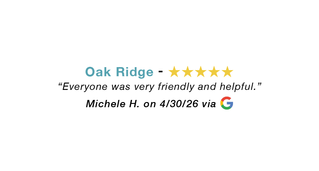 5-star Google review for our Oak Ridge allergy clinic: Everyone was very friendly and helpful.