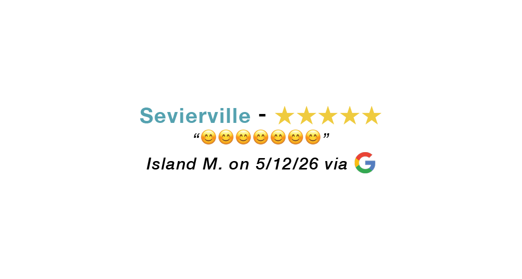 5-star Google review for our Sevierville allergy clinic: Seven happy face emojis.