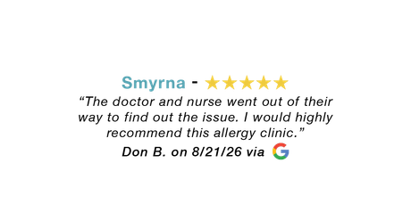 5-star Google review for our Cookeville allergy clinic: Clean environment. Short wait time. Doctor and staff knowledgeable, very friendly, and comforting.