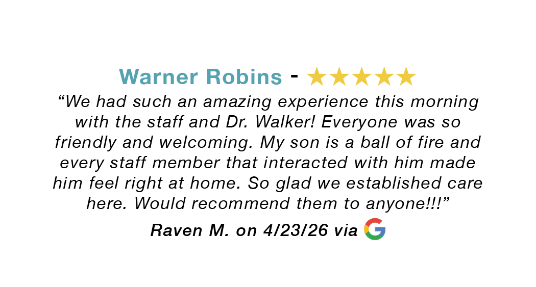 Warner Robins 5-star review praising staff for caring, friendly service and recommending them to anyone.