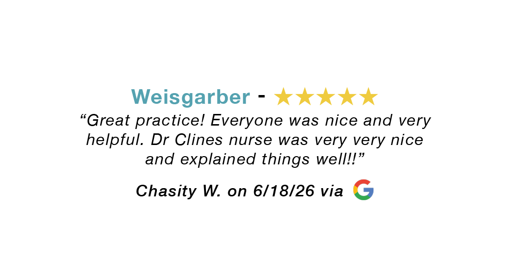 Weisgarber 5 star google review: Great practice. Everyone was nice and very helpful.