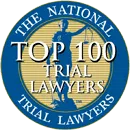A logo for the national top 100 trial lawyers.