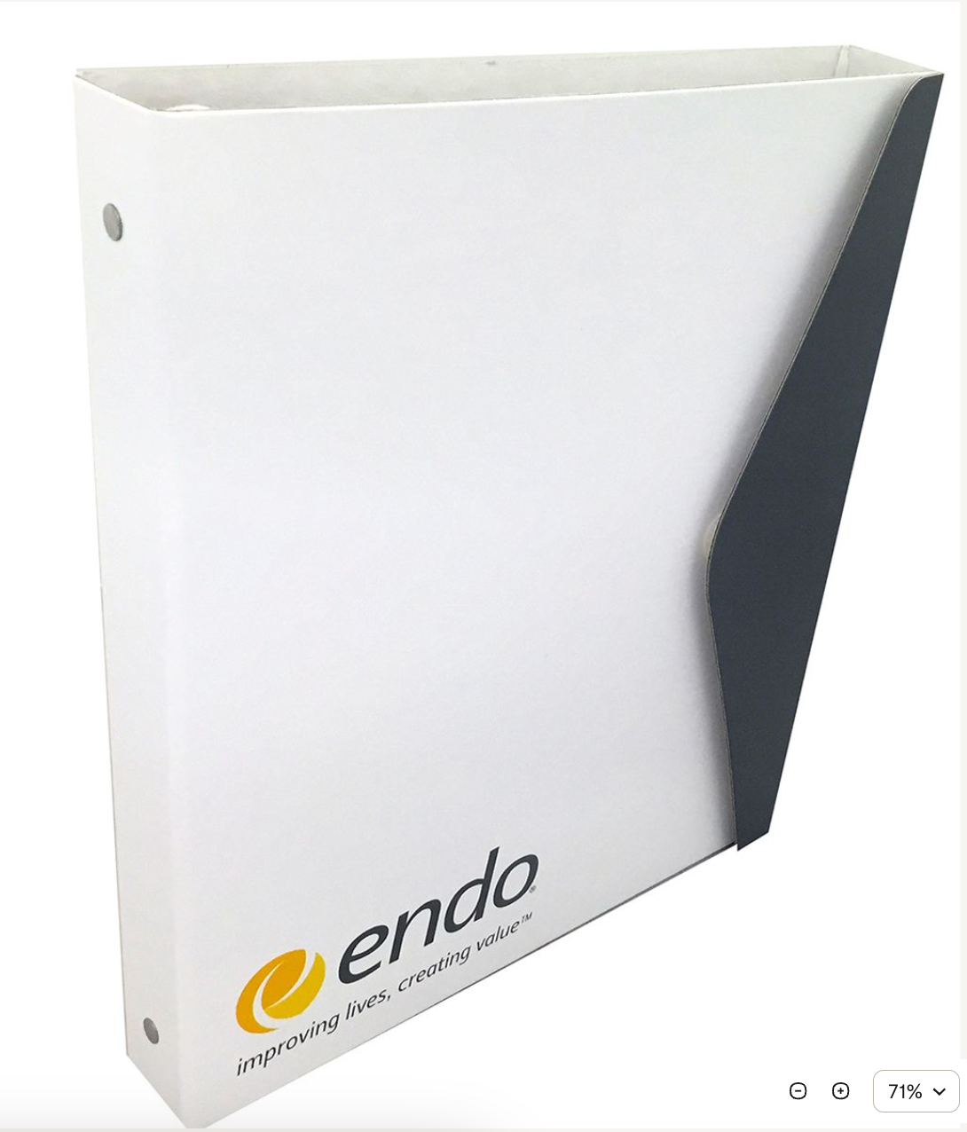 A white binder with endo written on it