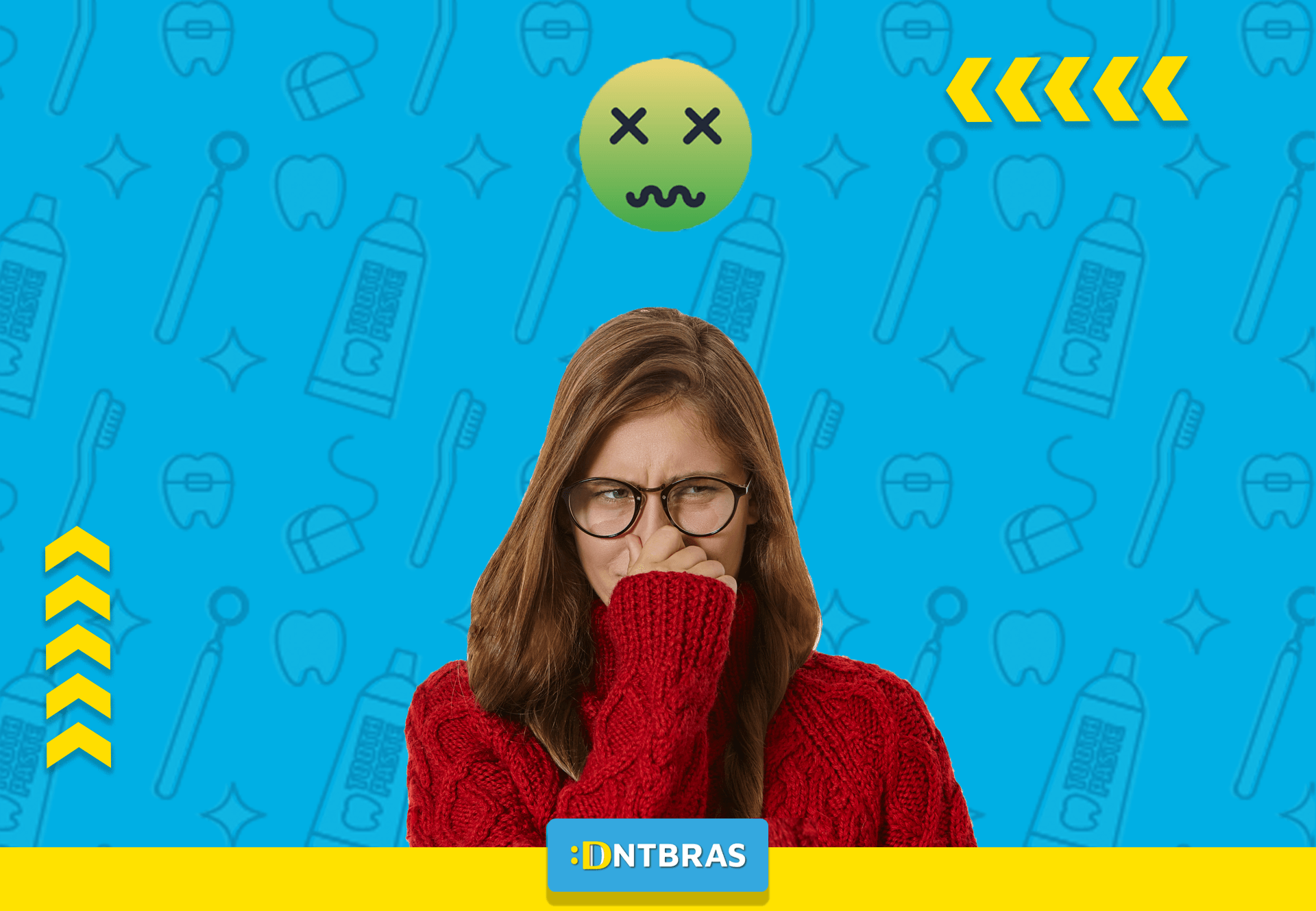 uma mulher de óculos cobre o nariz com a mão.