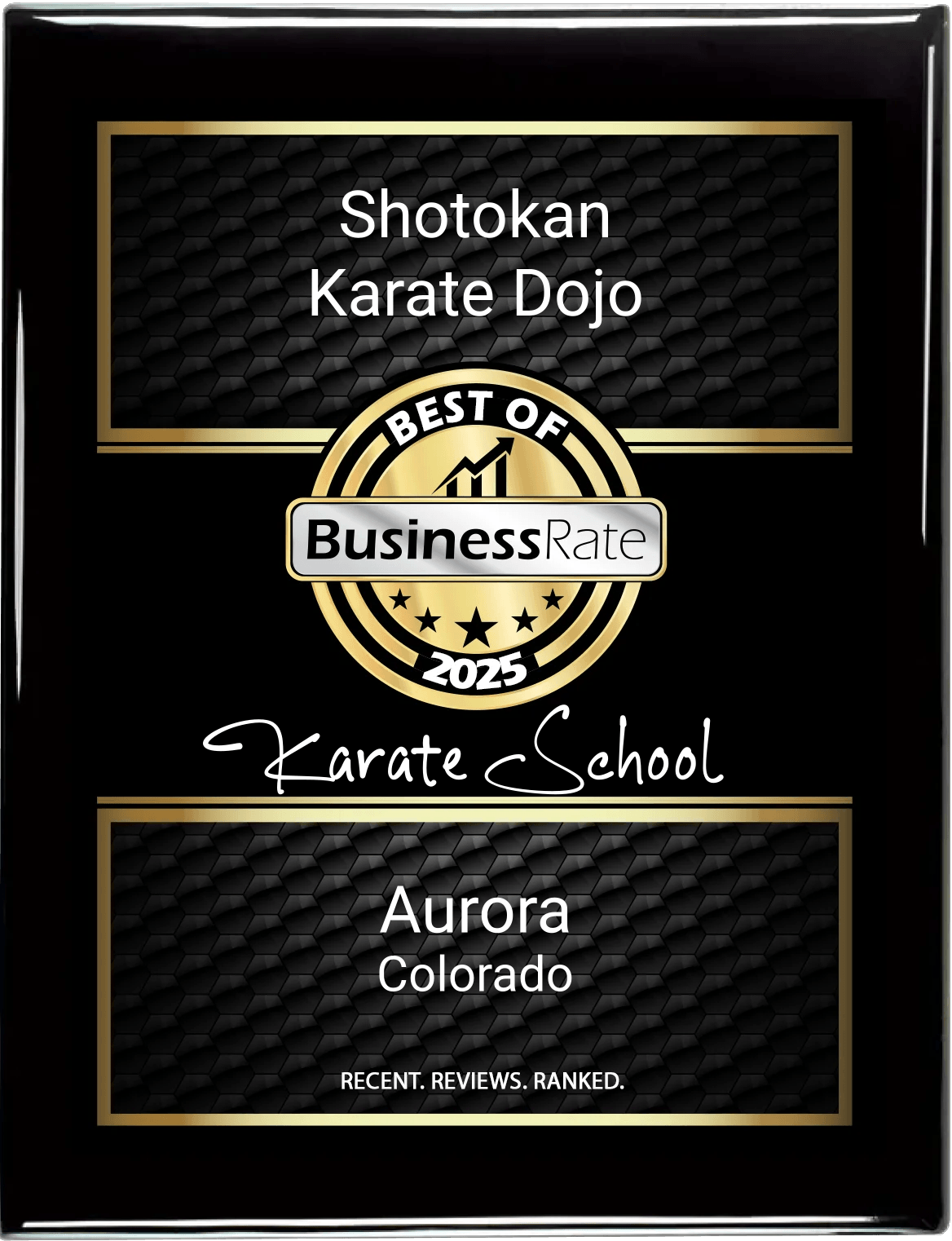 Award plaque: