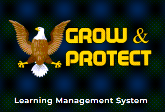 A logo for grow and protect learning management system