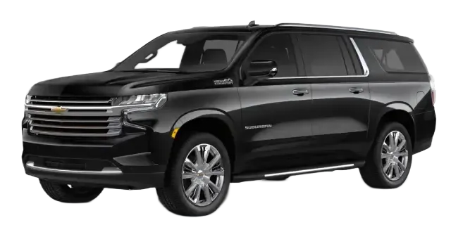Black full-size SUV shown in side view on a white background