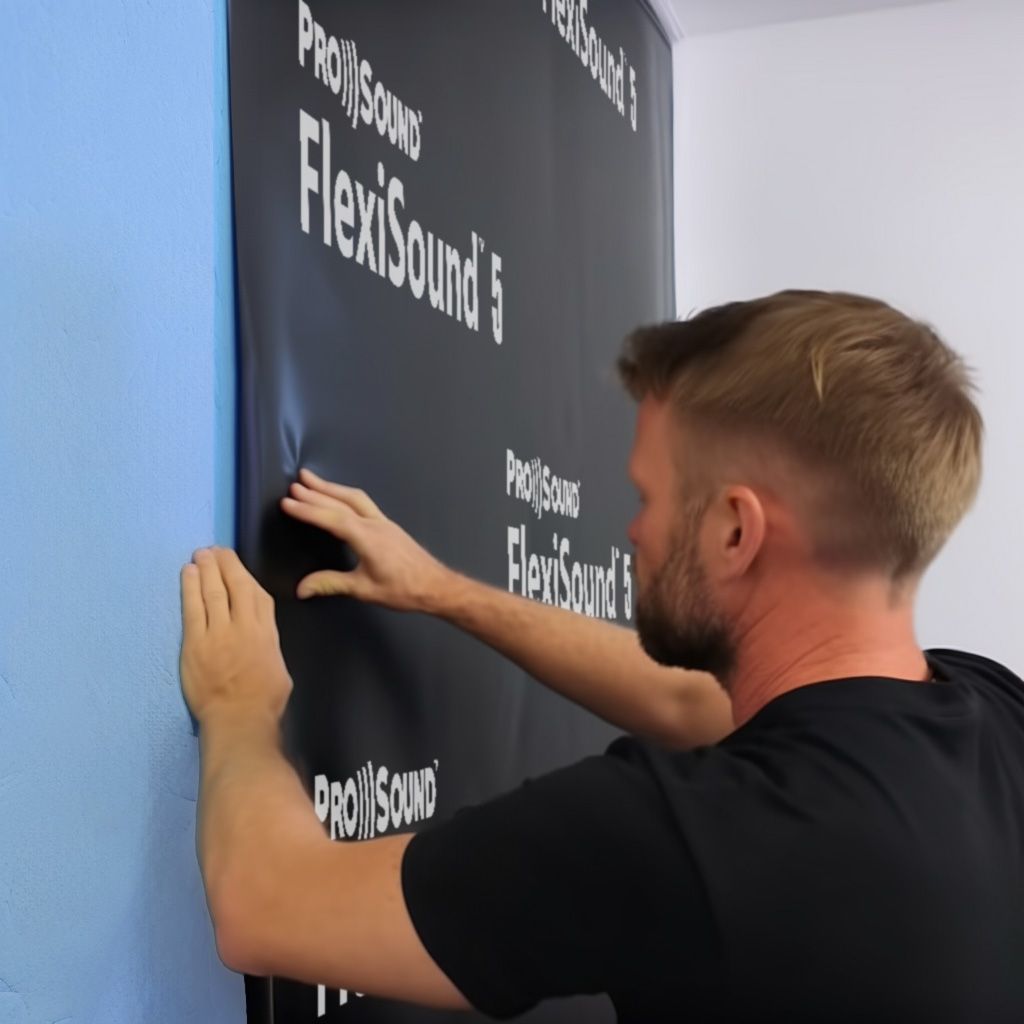 Flexisound applied to walls of recording studio