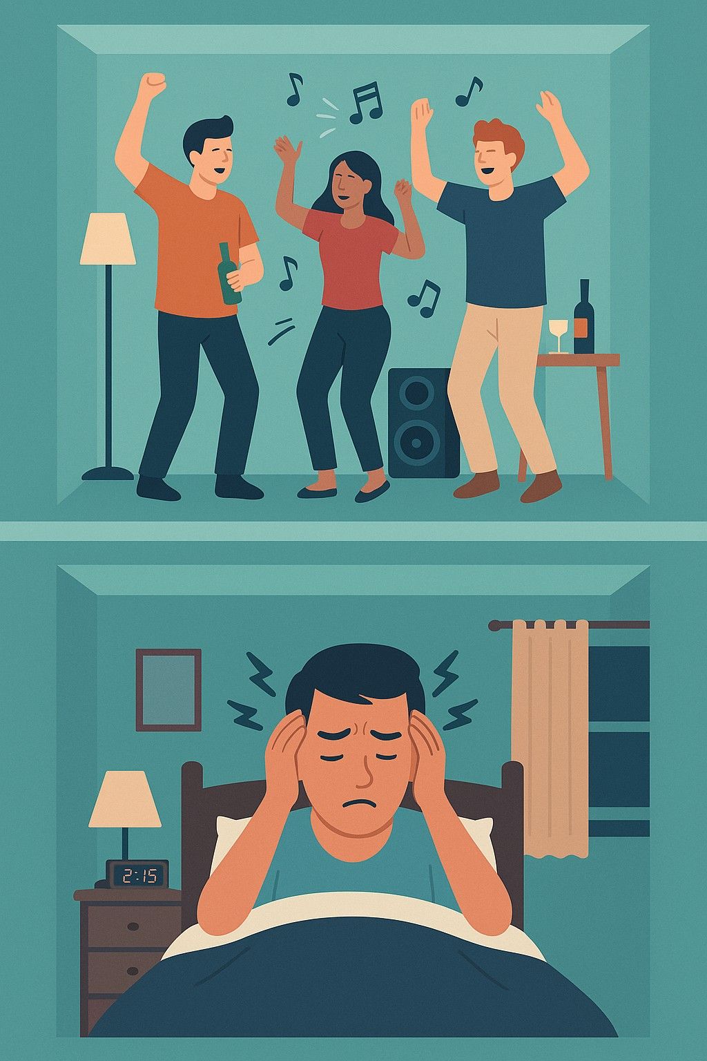Party upstairs with someone trying to sleep below 