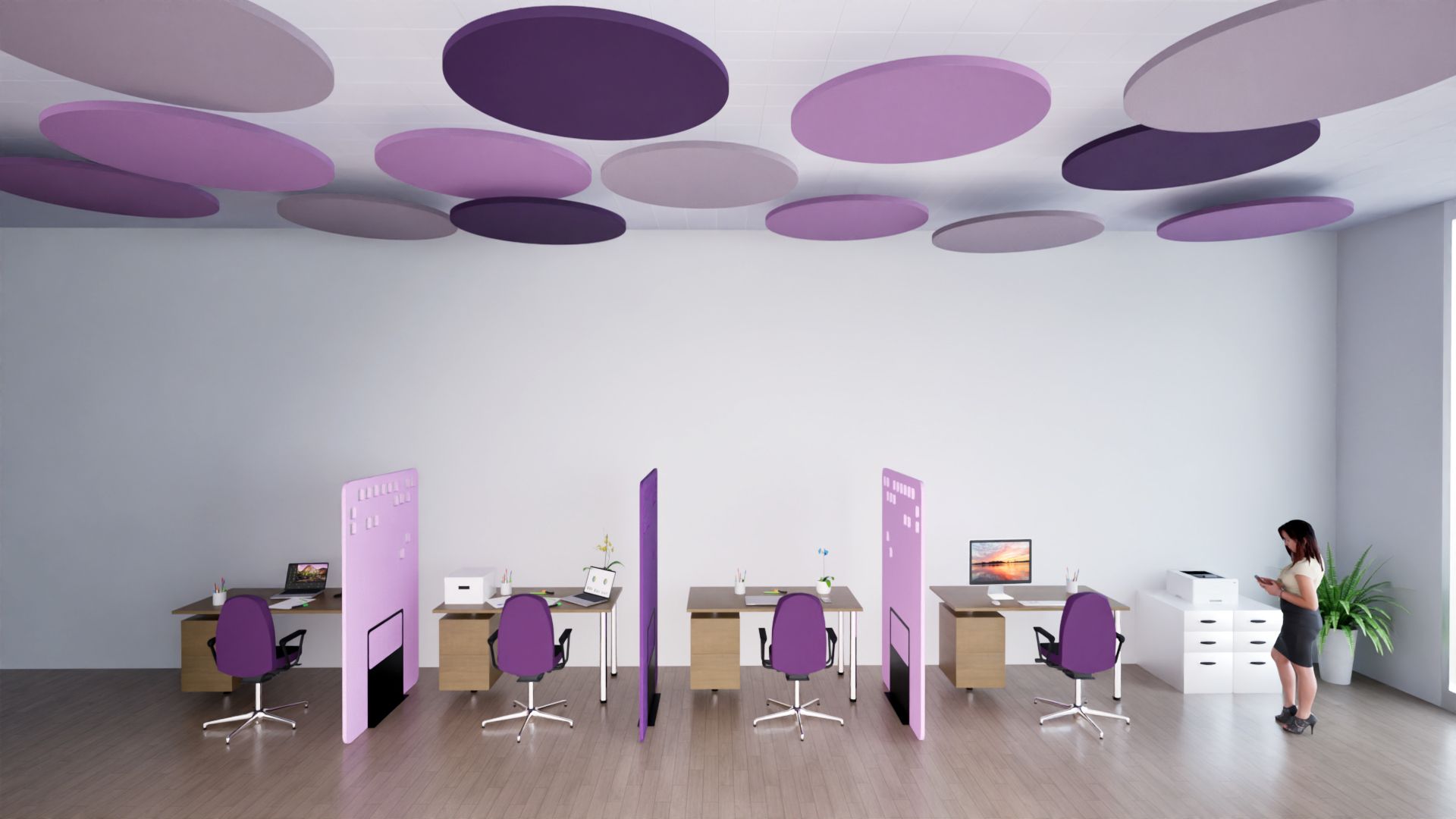 ProSound Acoustic Ceiling Rafts in a restaurant 