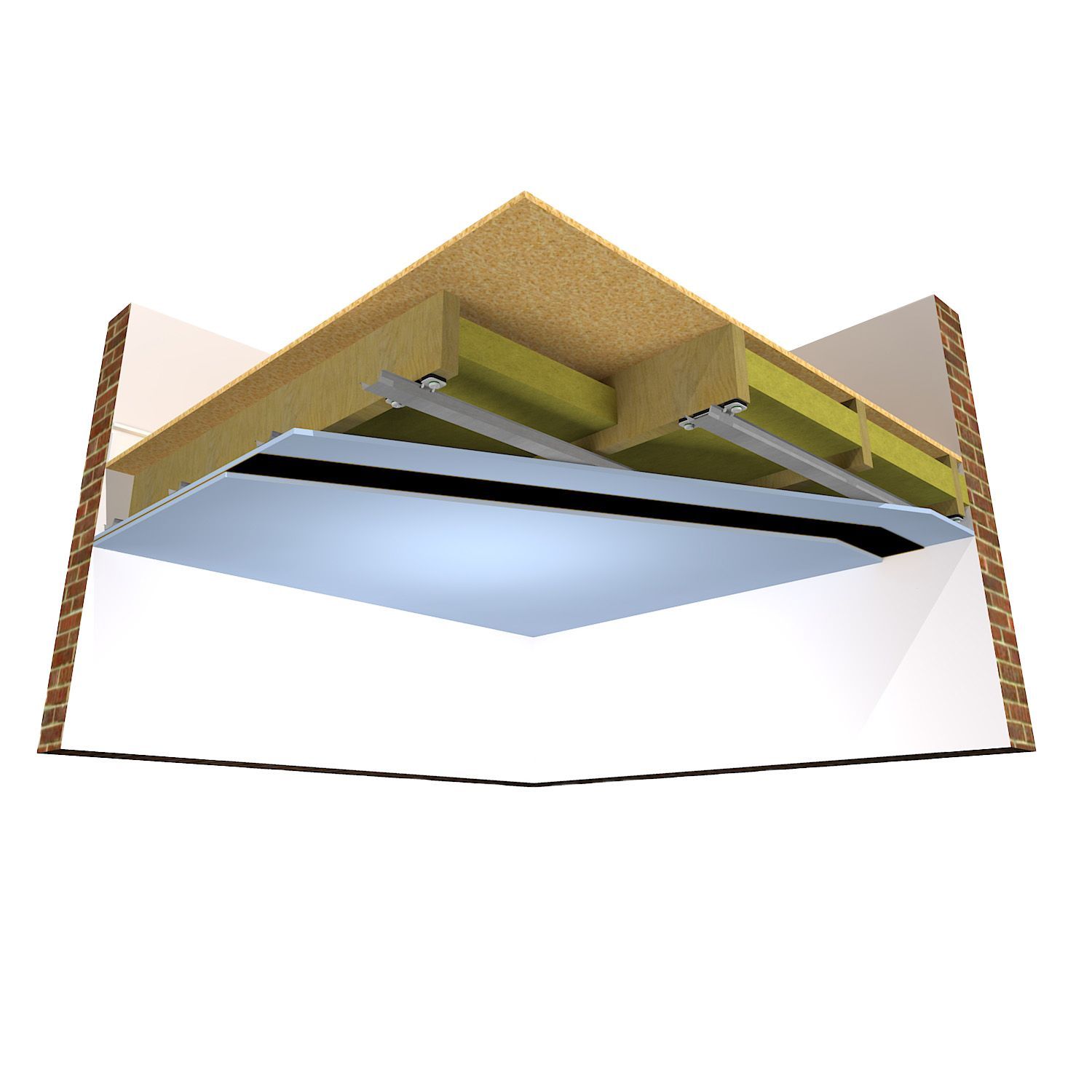 Soundproofing of timber ceiling with ReductoClip system