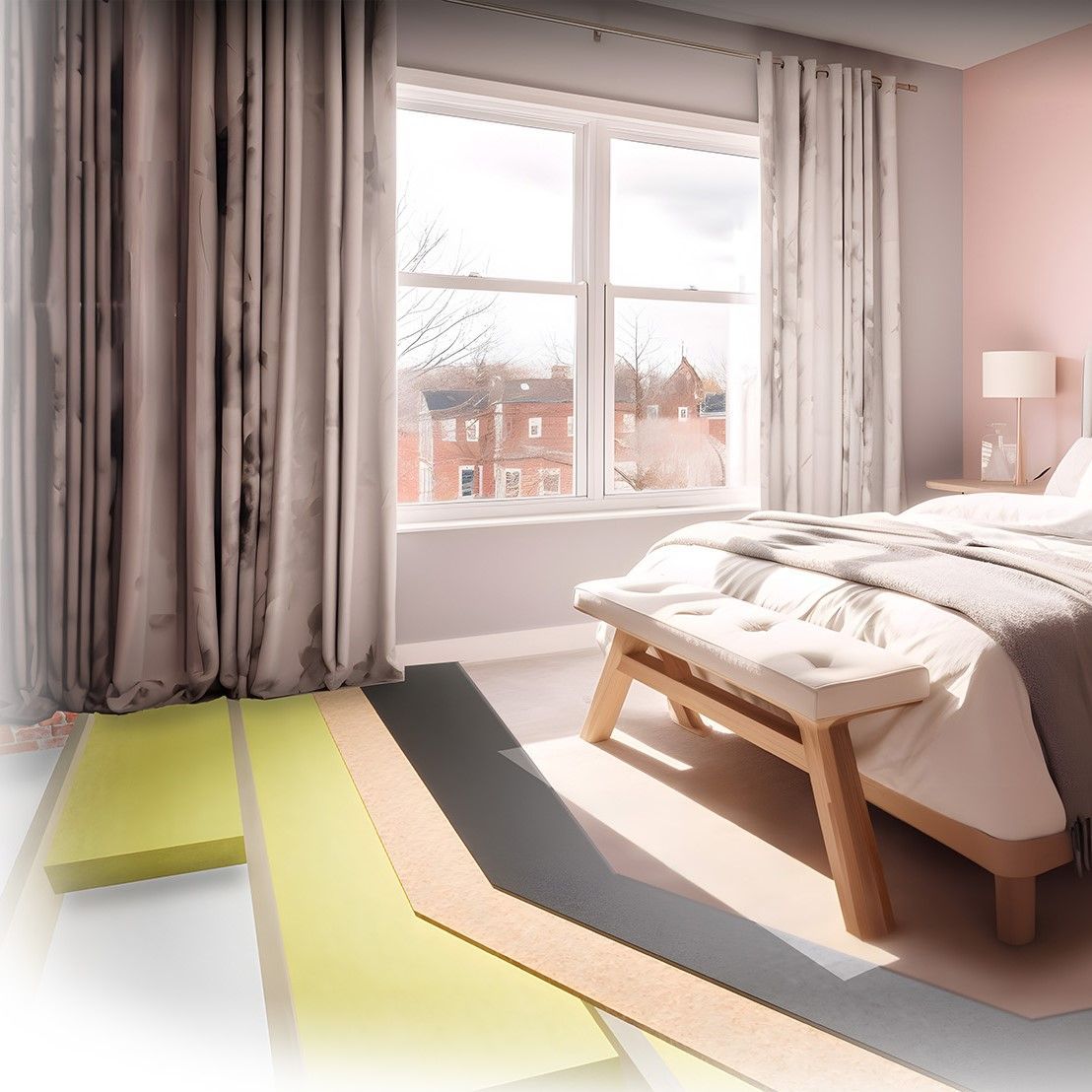 SoundMat 3 Plus on a bedroom floor 