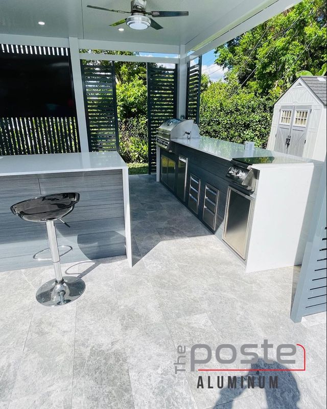 Contemporary Outdoor Kitchen Outdoor Kitchen Remodel by The Poste Aluminum project photo 5