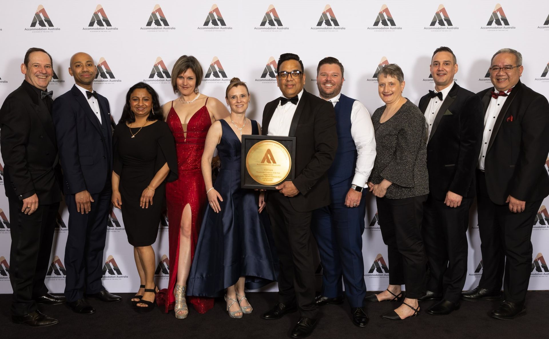 ahs hospitality team at an awards night in Melbourne 