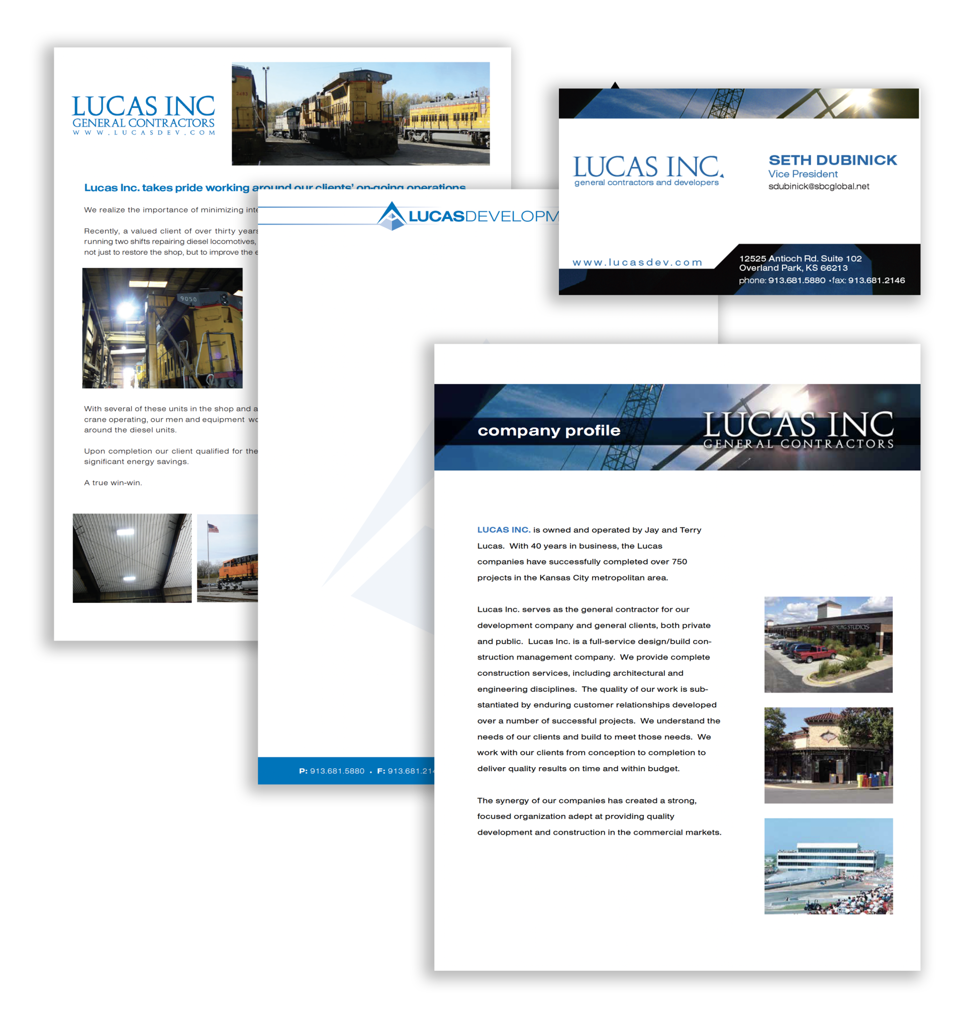 Three pieces of paper with lucas inc written on them