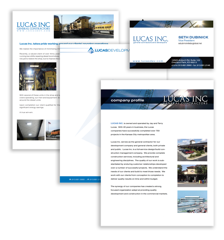Three pieces of paper with lucas inc written on them