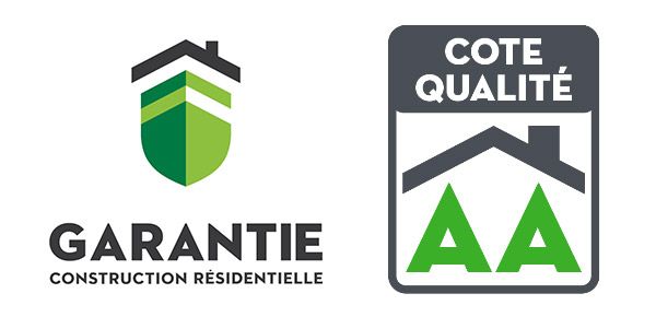 Deux logos pour cote qualité et garantie construction résidentielle