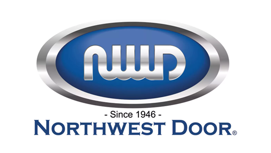 NORTHWEST DOOR Logo for Northwest Door, a garage door manufacturer. Contains