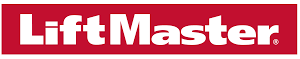 LiftMaster LiftMaster logo in white text on a red background.