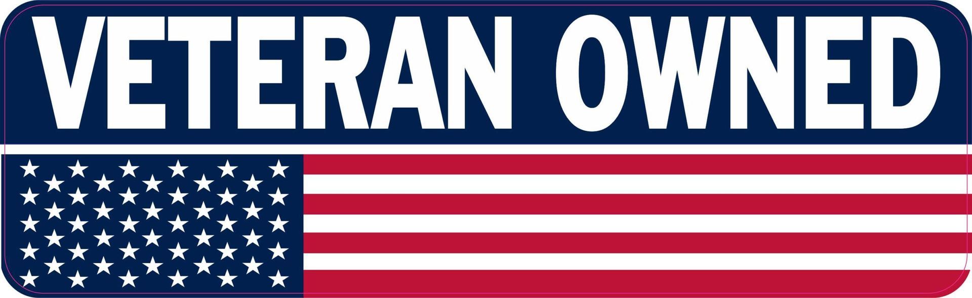 Veteran owned sign with U.S. flag design