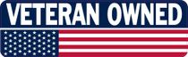 Veteran owned sign with U.S. flag design