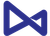 Blue, overlapping infinity-loop shape with rounded corners.