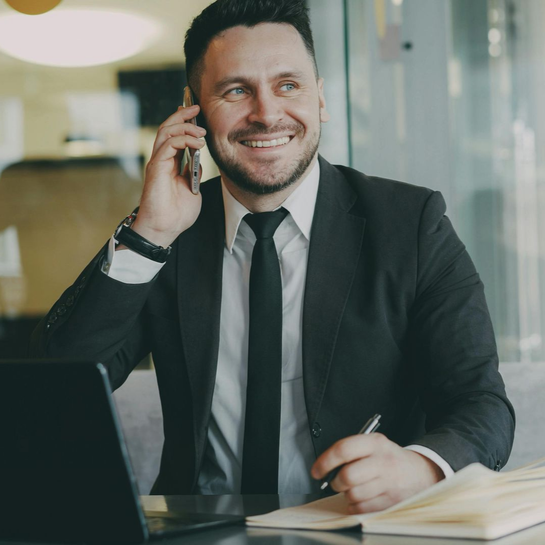 Executive on a call phone.