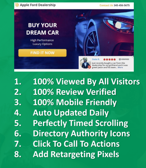 Example of a Review Pop over a website