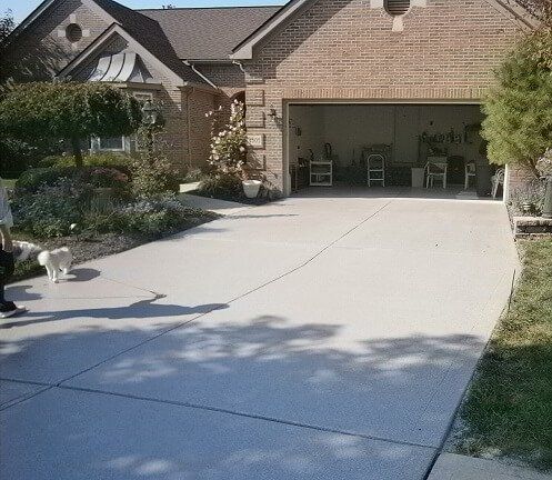 concrete driveway home
