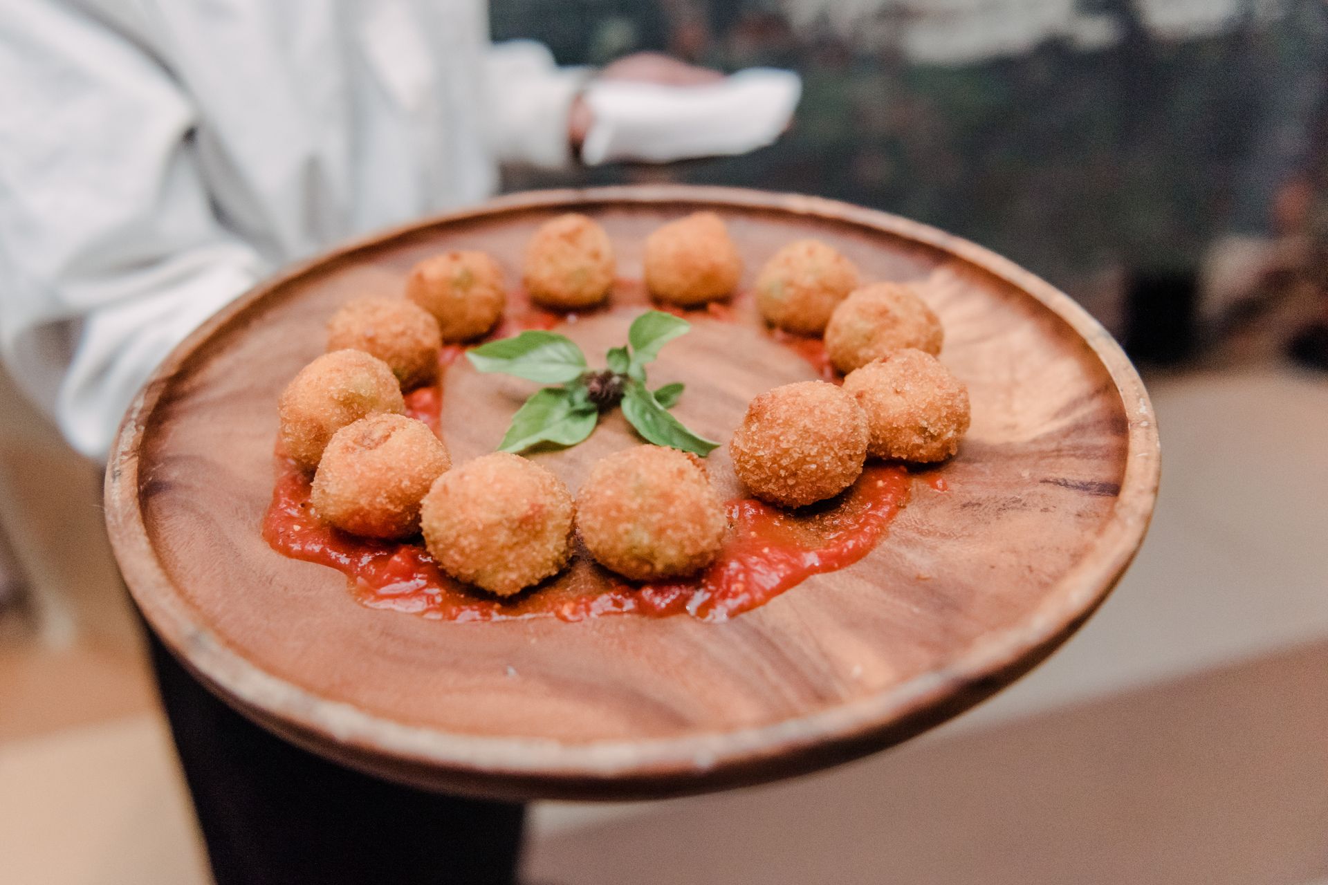 Small Corporate Catering Event Bites being served on a tray for an event in Maryland