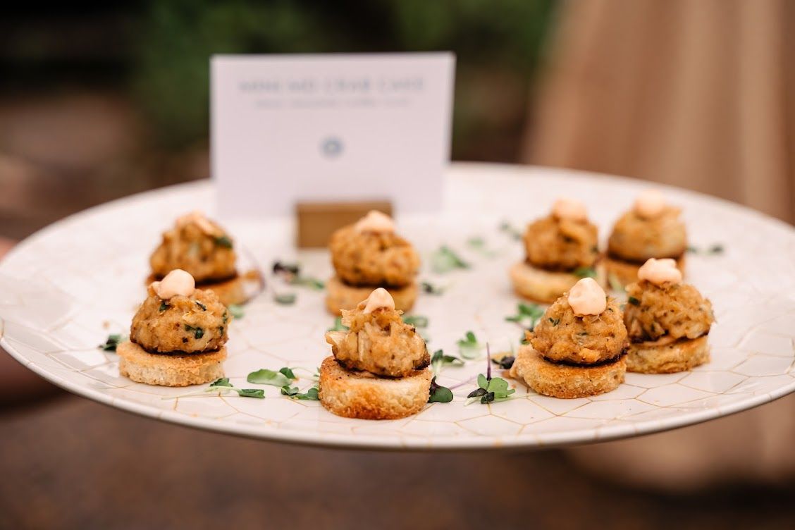 Mini Maryland Crab Cakes being served by the Best Corporate Catering Company in Maryland 