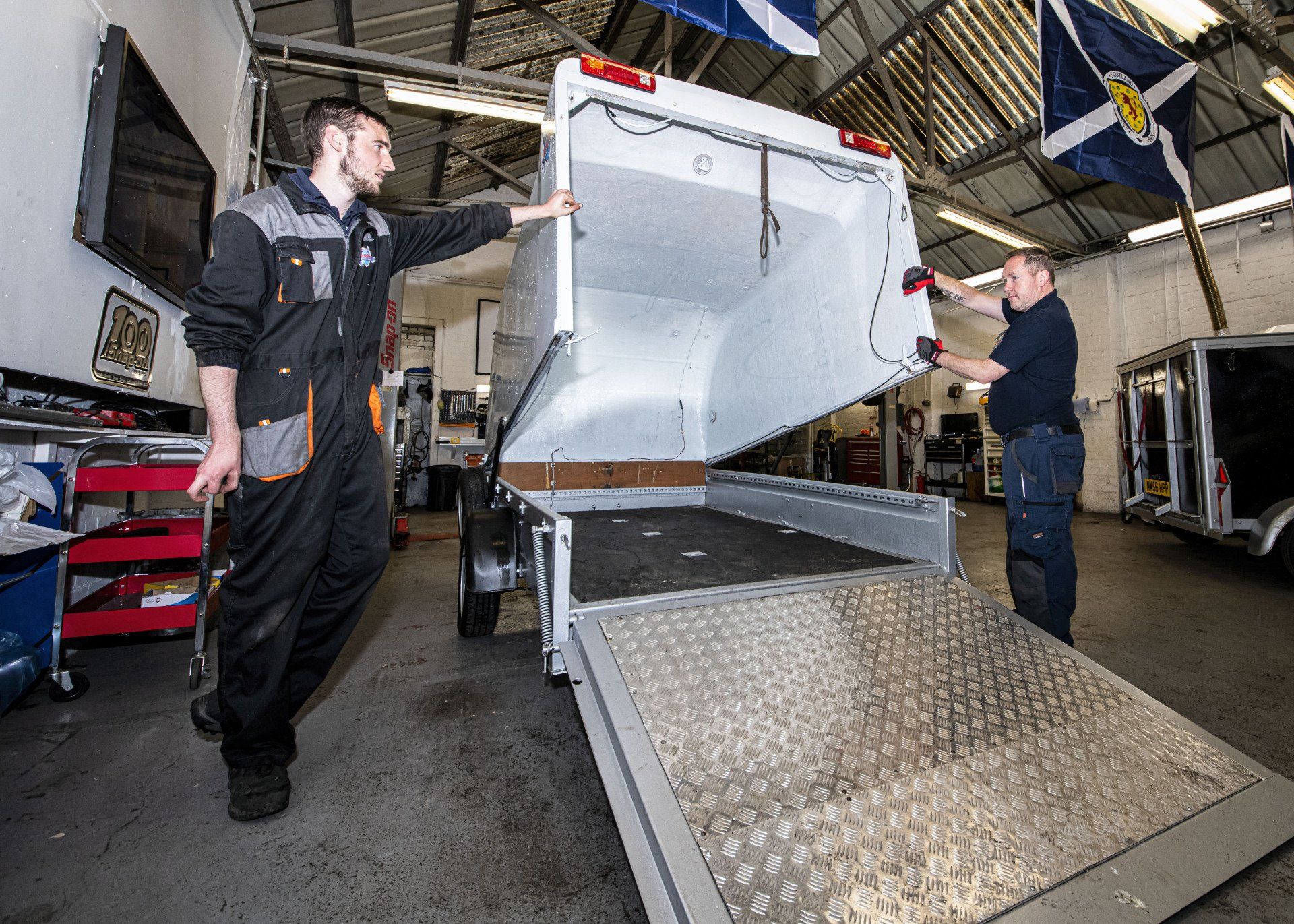 mechanics with enclosed trailer
