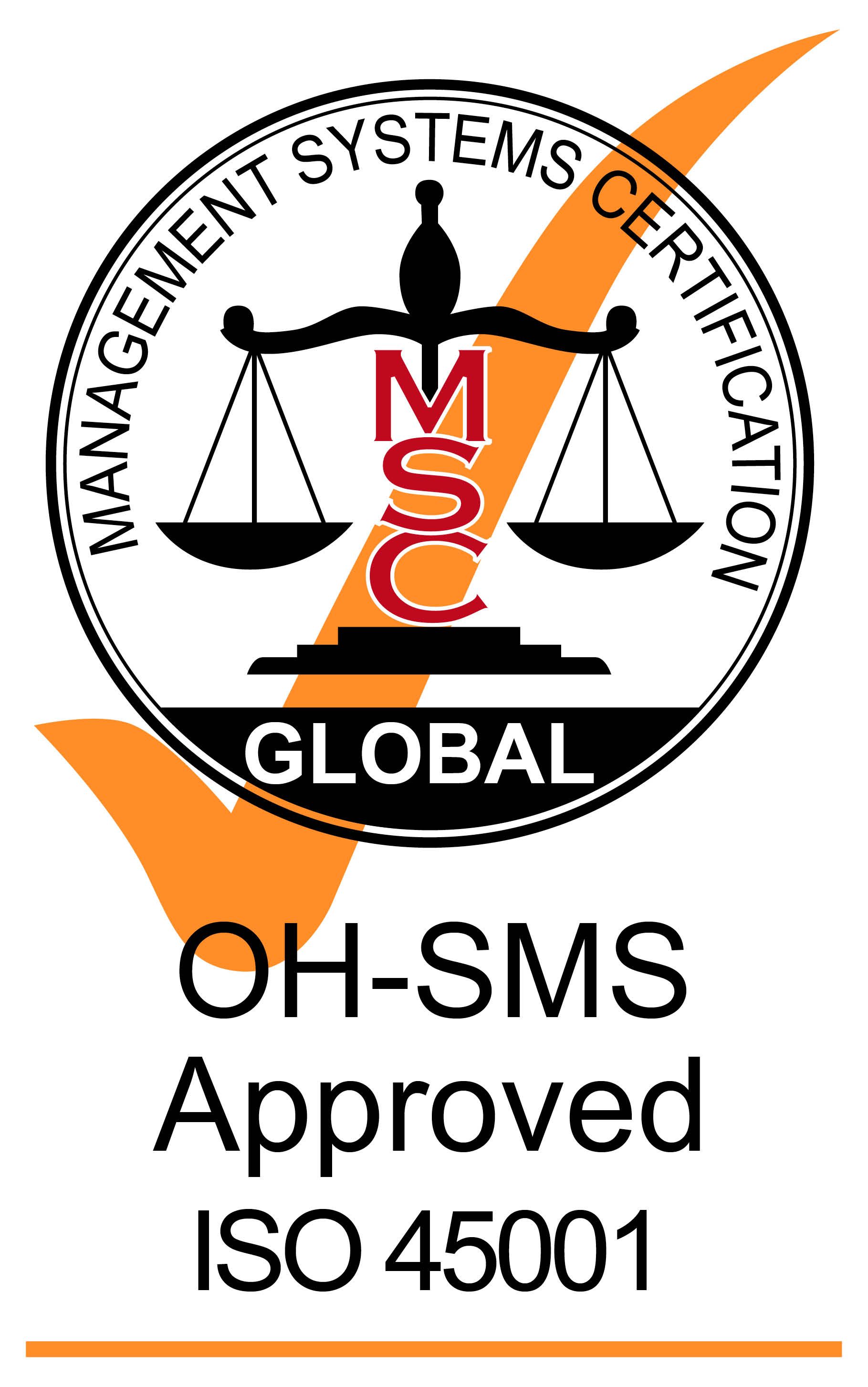 A logo for management systems certification iso 45001