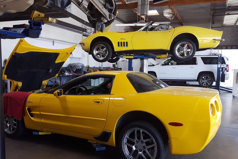 Cars Inside Repair Shop — Lancaster, CA — Wayne & Dave's Automotive