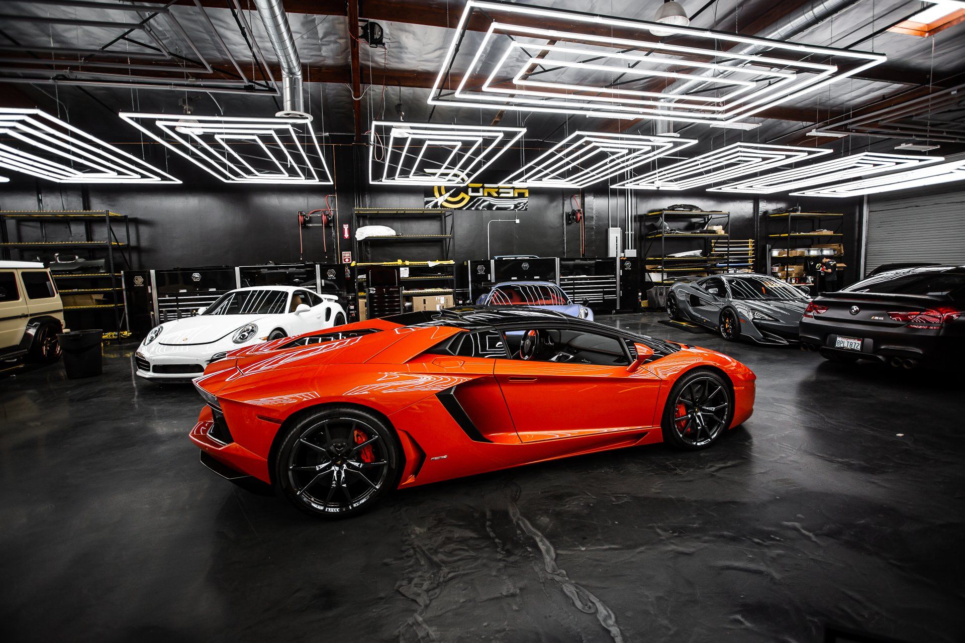 Pro-Tec Garage website showcase - supercar in a detailing workshop