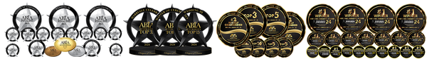 Rows of decorative figures in black, gold, and white arranged side by side on a white background.