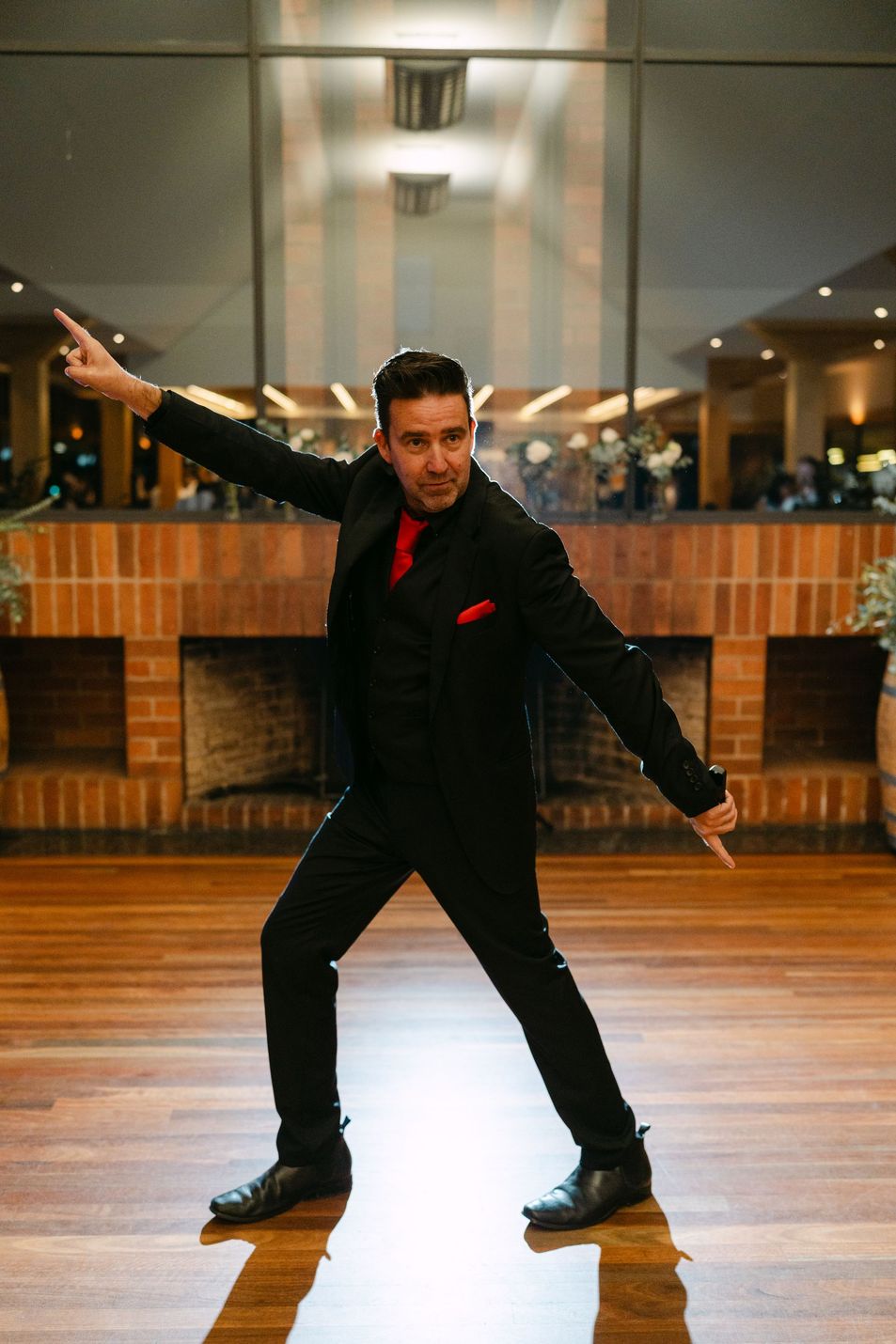 Jay Allen performing at a wedding ceremony