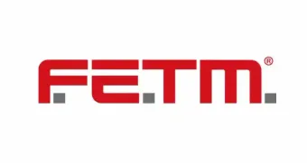 Logo FETM in lettere rosse su sfondo bianco