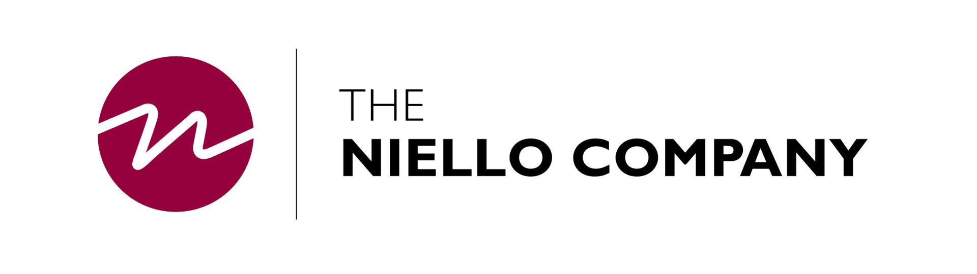 Logo for The Niello Company: maroon circle with white